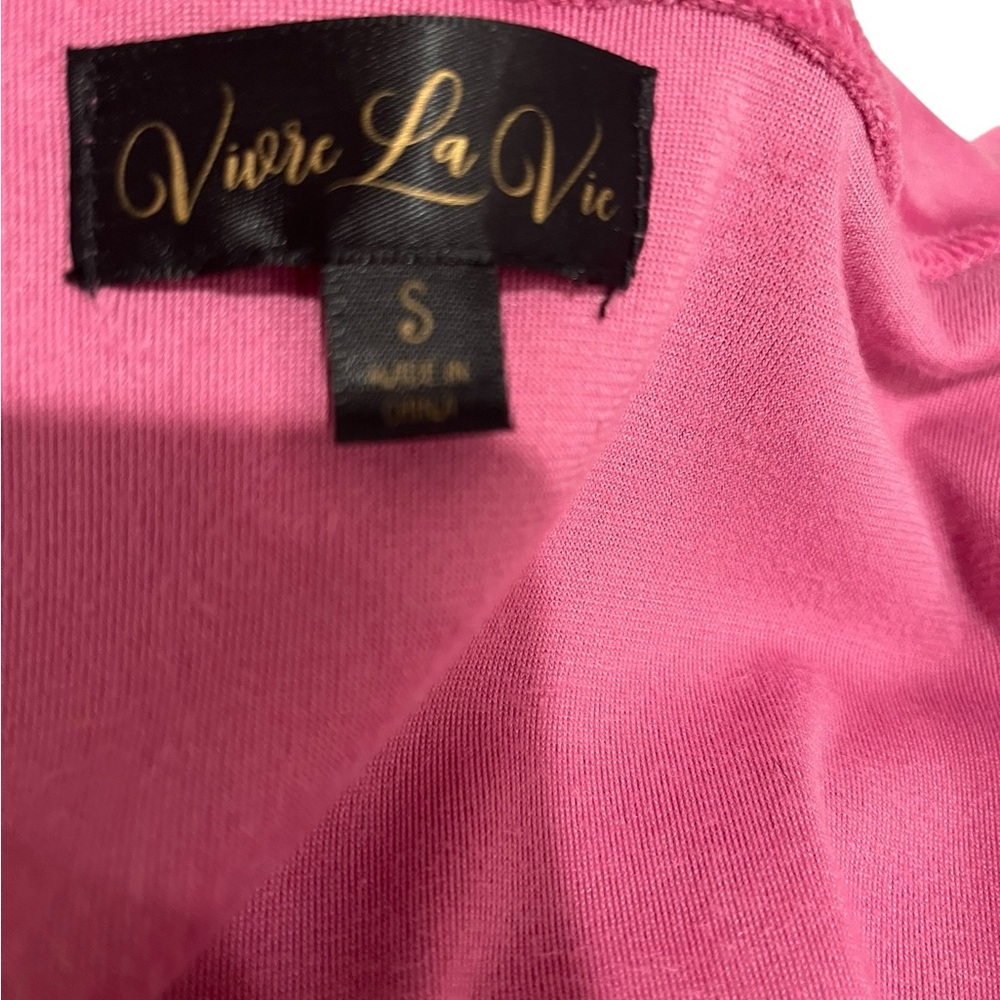 Pink Velour Crystal Studded Zip-Up Hoodie Size Small - Picture 6 of 6